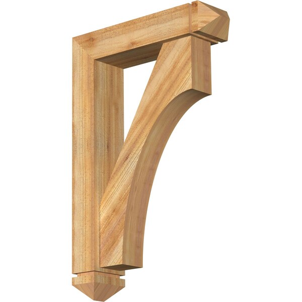 Ekena Millwork Westlake Arts and Crafts Rough Sawn Bracket w/ Offset Brace, Western Red Cedar, 6"W x 24"D x 36"H BKT0604X24X36WTL03RWR - main
